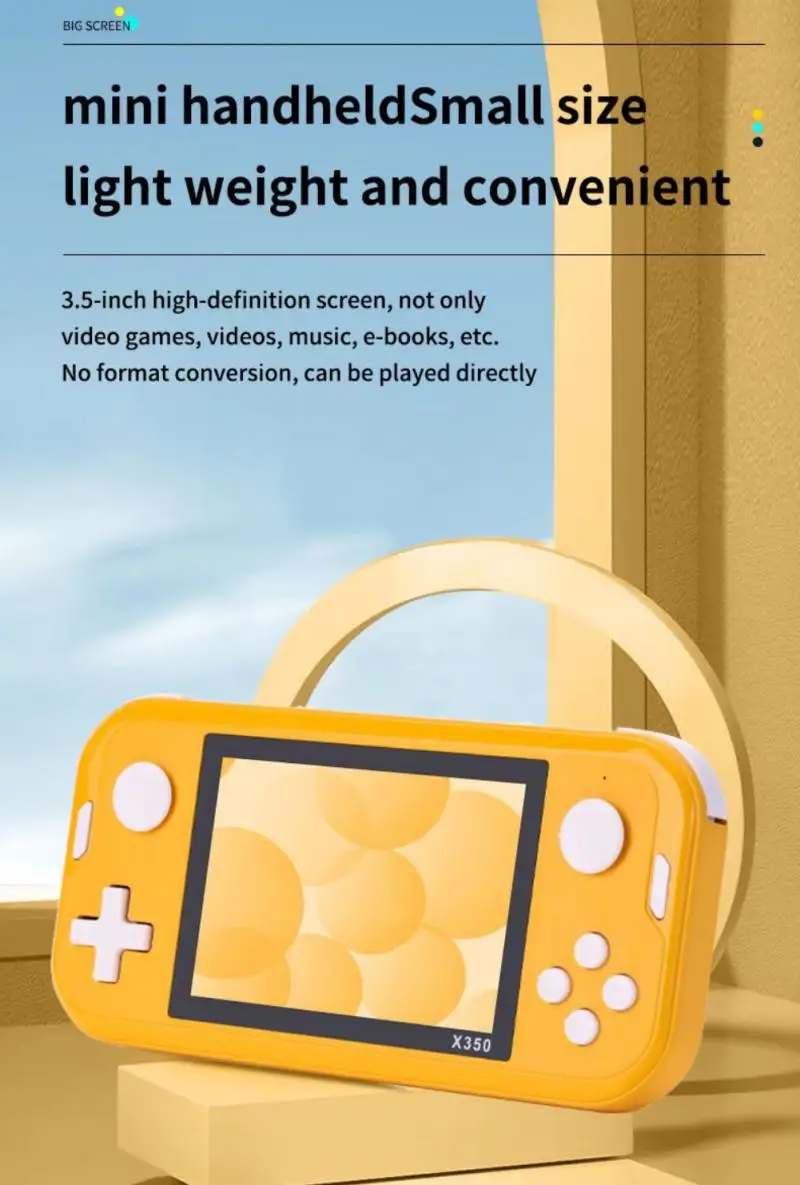 Handheld Game Player X350 Video Game Console Mini Retro Console With 6000+ Games 3.5 Inch IPS Screen For GBA/MD/FC 10 Emulators