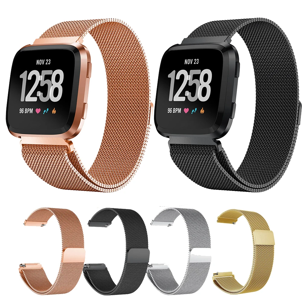 Металлический ремешок из нержавеющей стали для Fitbit versa, ремешок на запястье Миланского магнитного браслета для fit bit Lite Verse Band аксессуары ремешок