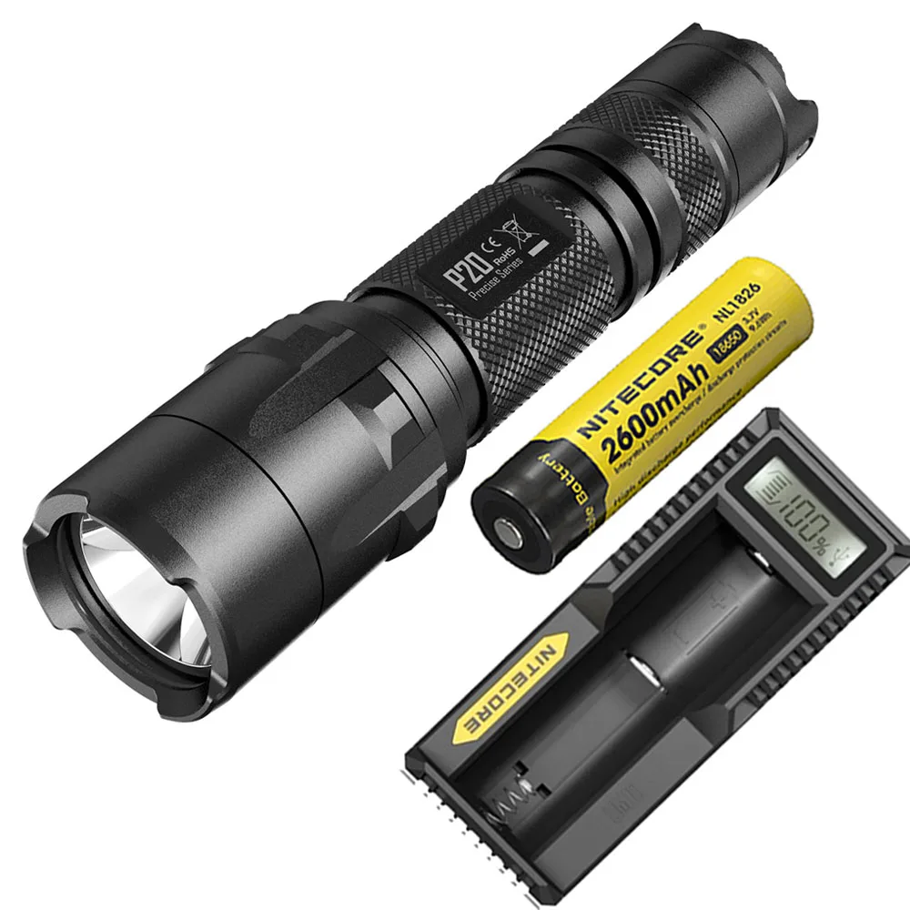 NITECORE P20 тактический фонарь XM-L2 светодиодный Макс 800 люмен дальность луча 210 м двойной переключатель хвост ручной фонарь для спасания - Испускаемый цвет: P20 NL1826 UM10