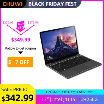 

CHUWI GemiBook 13" 2K IPS Screen LPDDR4X 12GB 256GB SSD Intel Celeron Quad Core Windows 10 Laptop with Backlit Keyboard