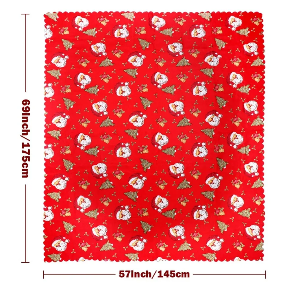  OurWarm Christmas Tablecloth Sets Rectangular Table Cloth New Year Decorations Three Styles 150x180