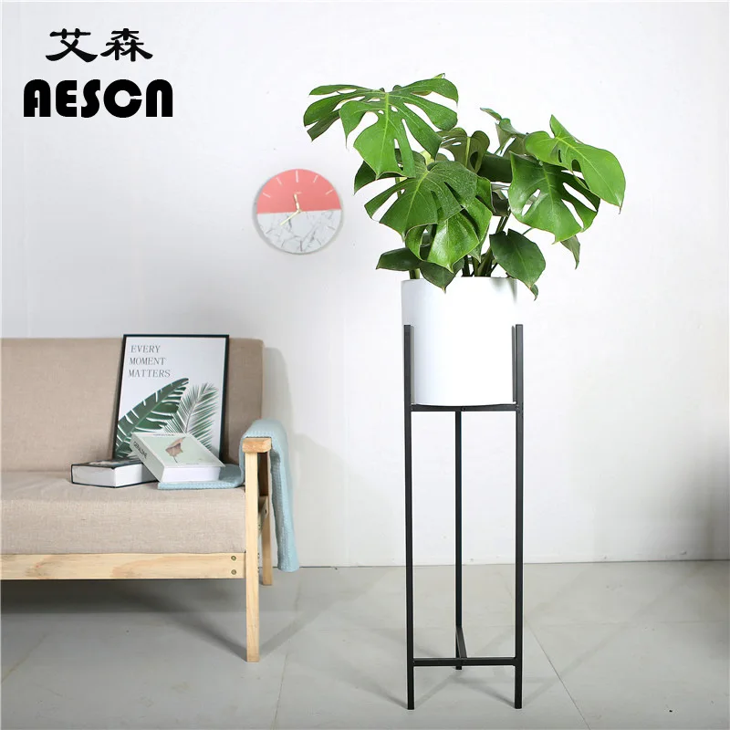 

Nordic Style Wrought Iron Flower Stand Creative Portable Green Radish Potted Living Room Shelf Metal Flower Pot