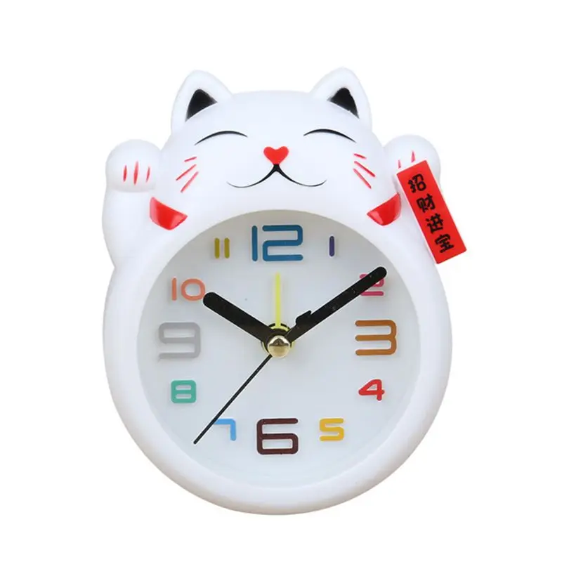 【Rongcai】 Chinese Lucky Cat Clock Feng Shui Figure Clock In Colourful ...