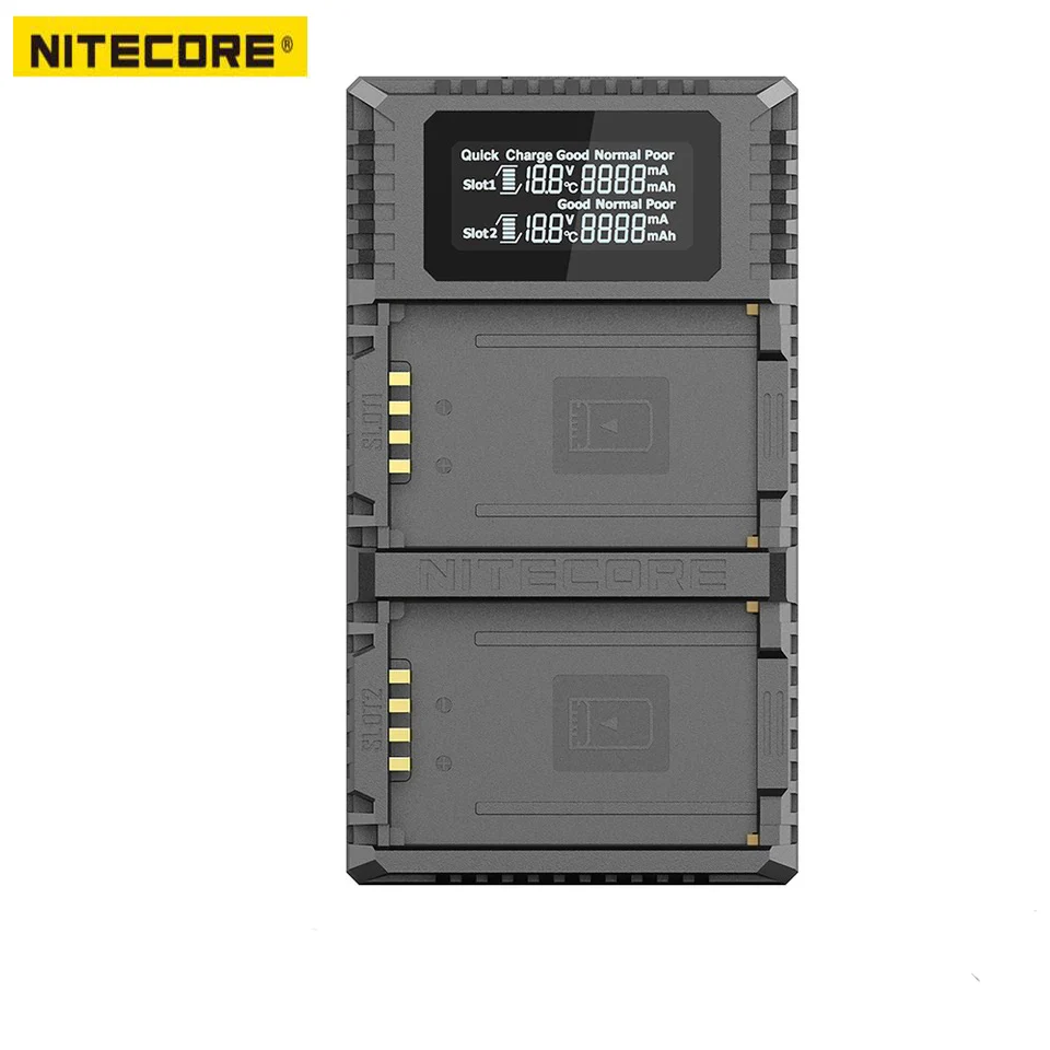Оригинальное Цифровое Зарядное устройство Nitecore ULM10 Pro с двумя слотами для