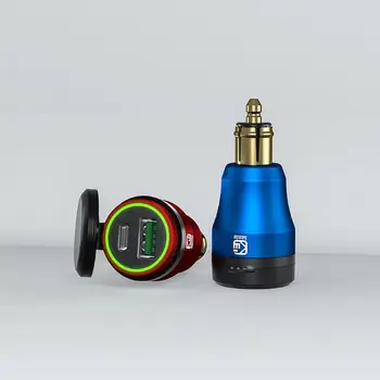 ミニデュアルusb充電アダプタ車obdユニバーサル12v 24v led電圧ディスプレイ車の充電器ソケット高速充電電源
