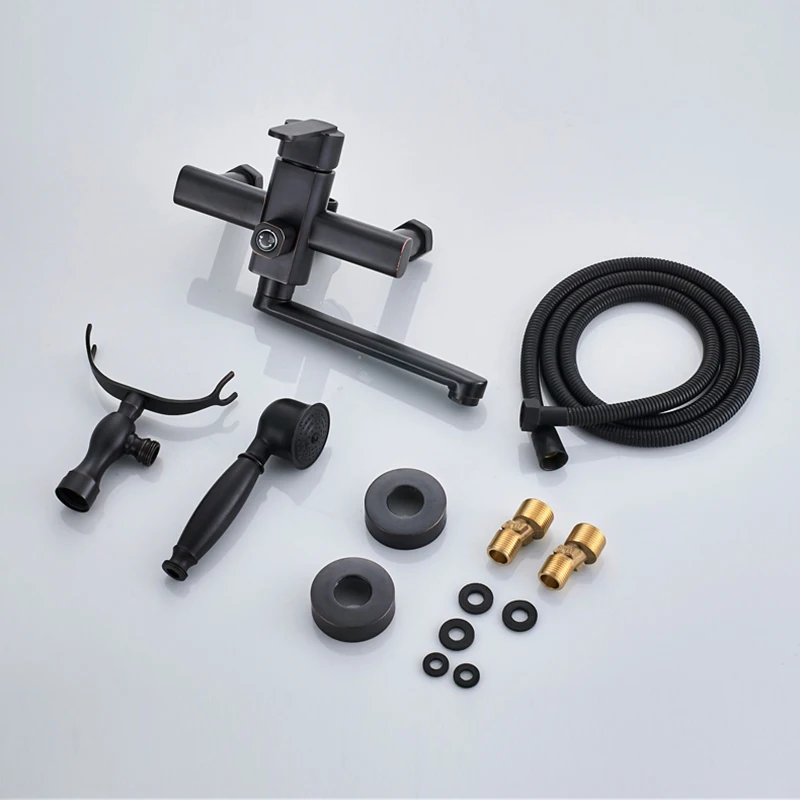 Black-Bronze-20cm-Long-Spout-Bathtub-Mixer-Tap-Single-Handle-Wall-Mounted-Tub-Sink-Faucet-Swivel