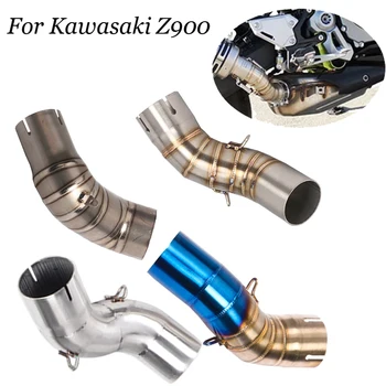 Z900 Motorcycle Slip On For Ninja900 Z900 2017 2018 2019 Exhaust Middle Pipe Connection Link Pipe Round Titanium Alloy