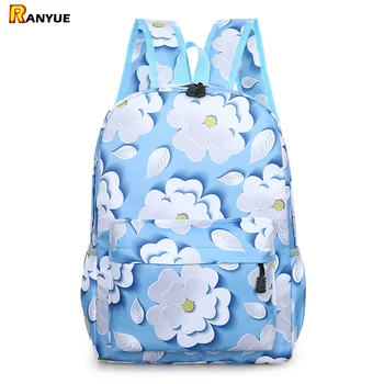 

new 3D flower Printing backpacks for girls teenage floral school bags large capacity Nylon Waterproof travel Backpack women bag