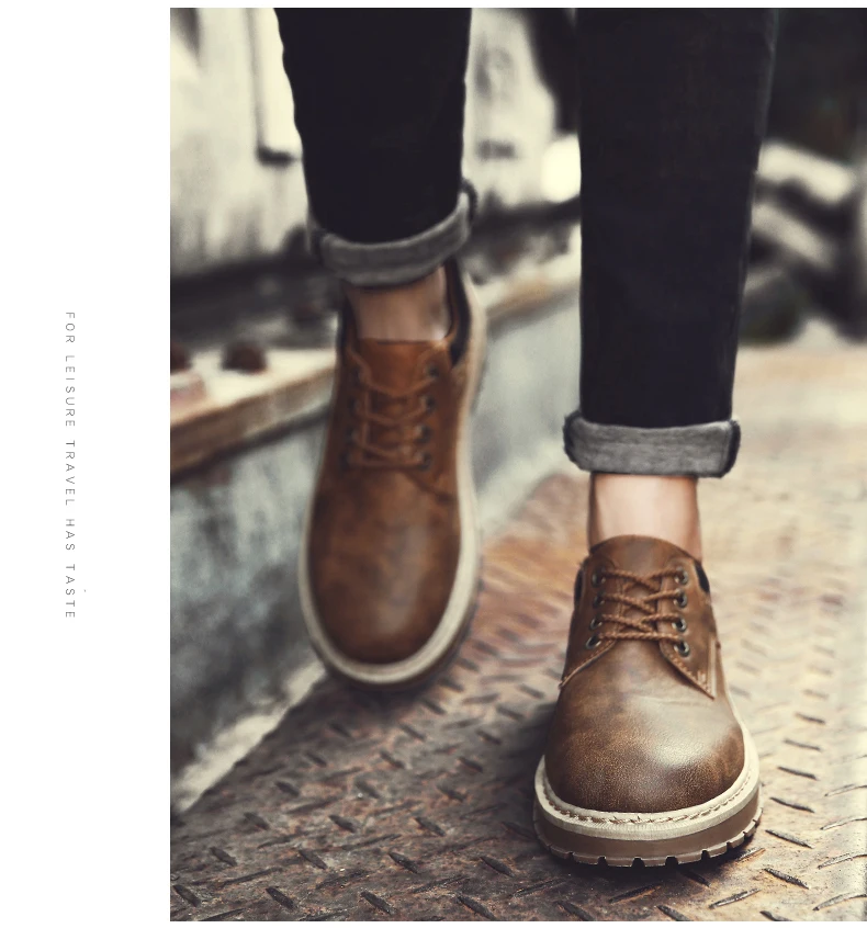 Vintage lace-up oxford leather shoes for men dance party wedding dress shoes genuine leather low-top martins boot outdoor sneakers (10)