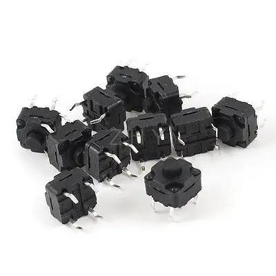 

10 Pcs 8x8x8mm Round Push Button 4 Terminal DIP PCB Momentary Tact Switch
