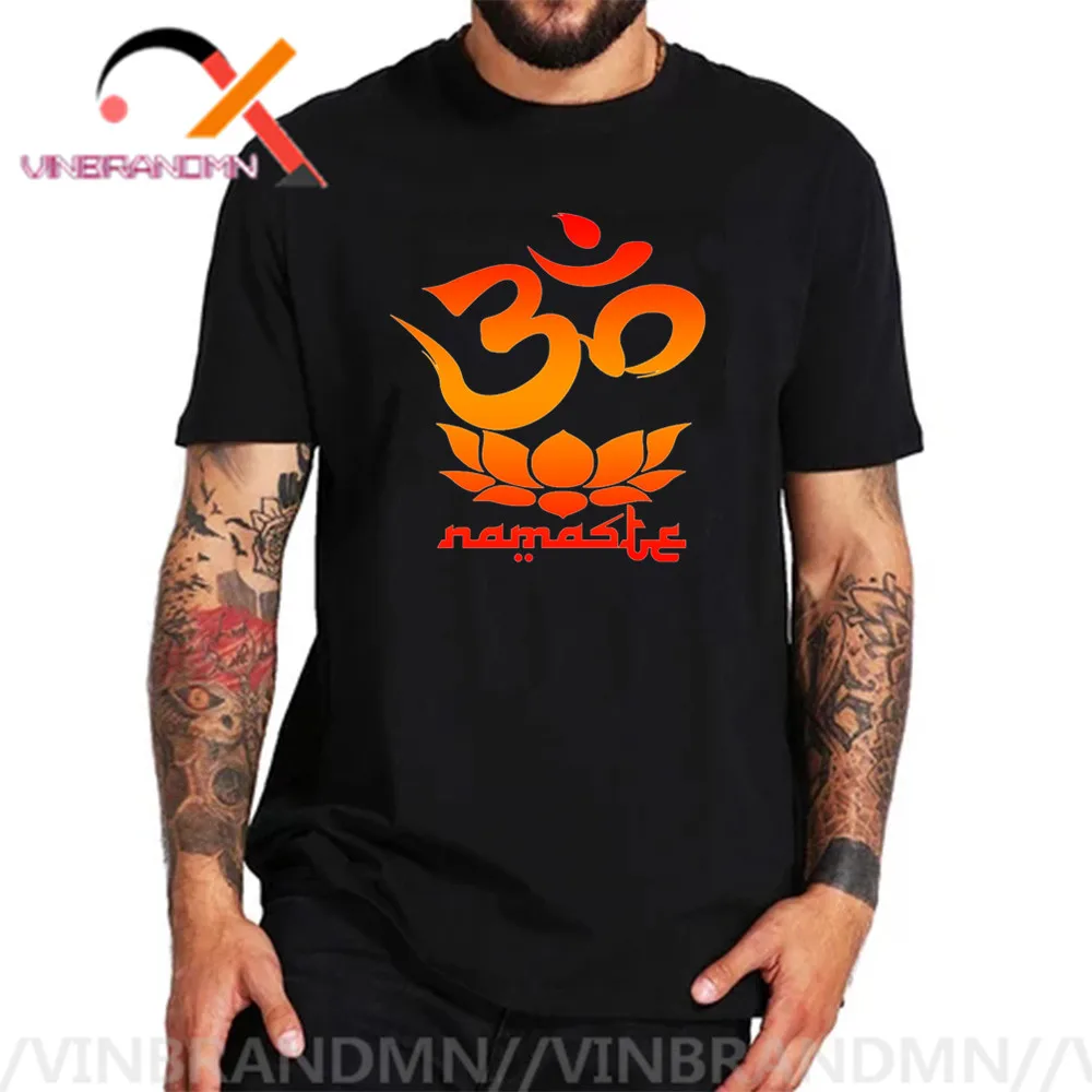 Мужские футболки с цветком лотоса Namaste надписью love design логотипом Будды | Мужская