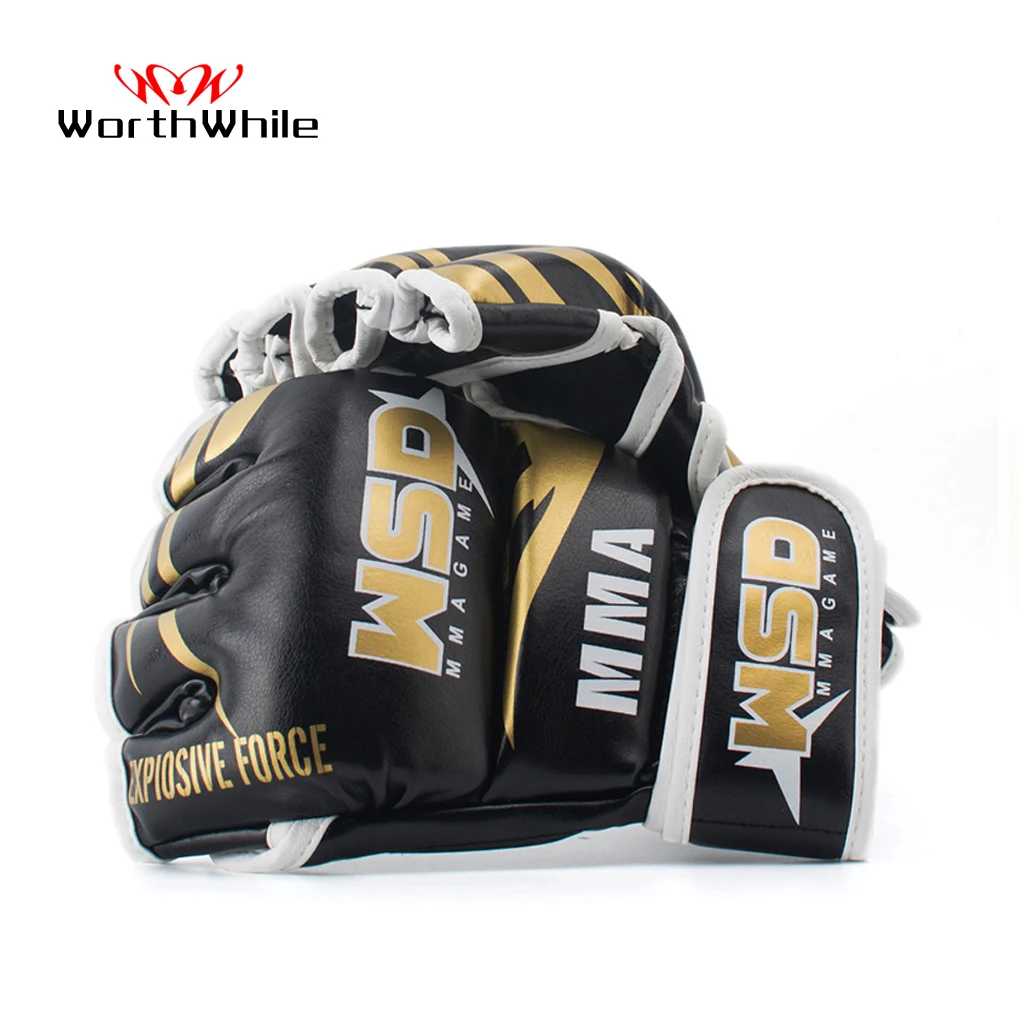 Перчатки MMA WorthWhile из искусственной кожи на полпальца для мужчин принадлежности