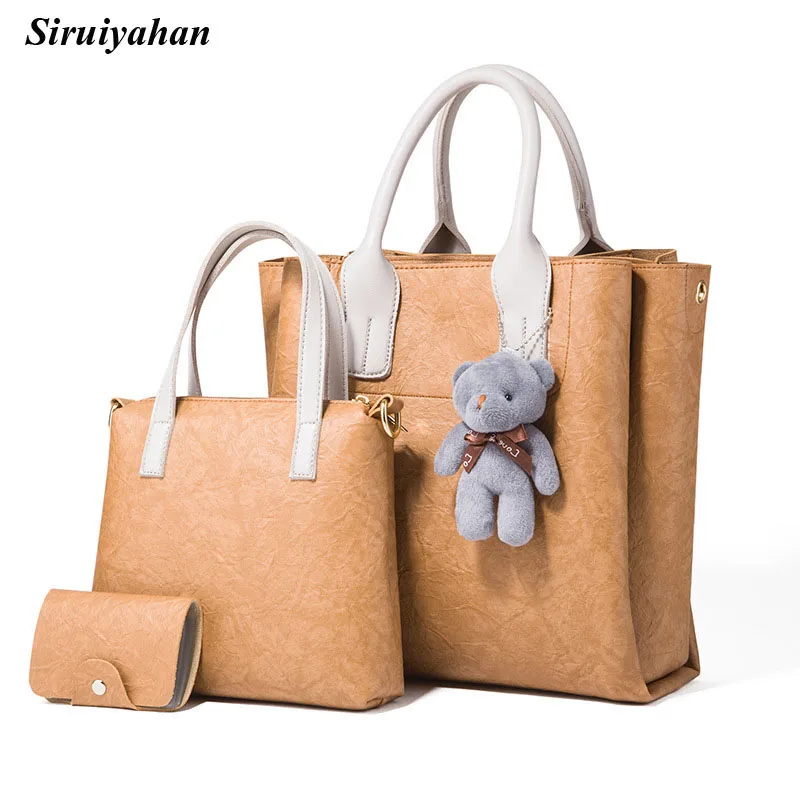 

Luxury Handbags Women Bags Designer 3 Pcs Sets Leather Handles for Handbags Crossbody Ladies Fashion Shoulder Bag bolso mujer
