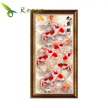 

Diy Full Round Resin Diamond Painting Embroidery Rhinestones Kit All The Kohaku Koi Mosaic Decor As Hobby Gift For Lucky Charm