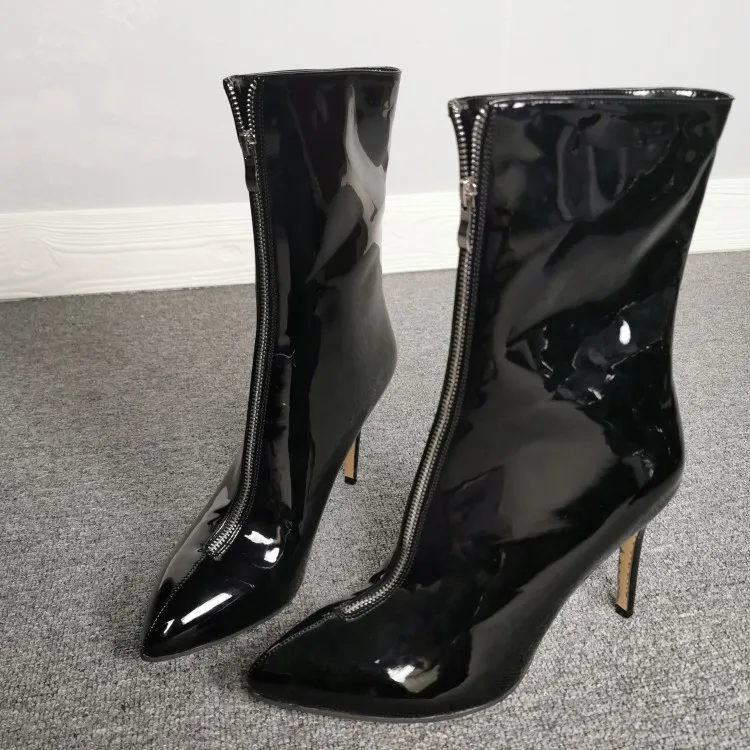 black ankle boots with stiletto heels