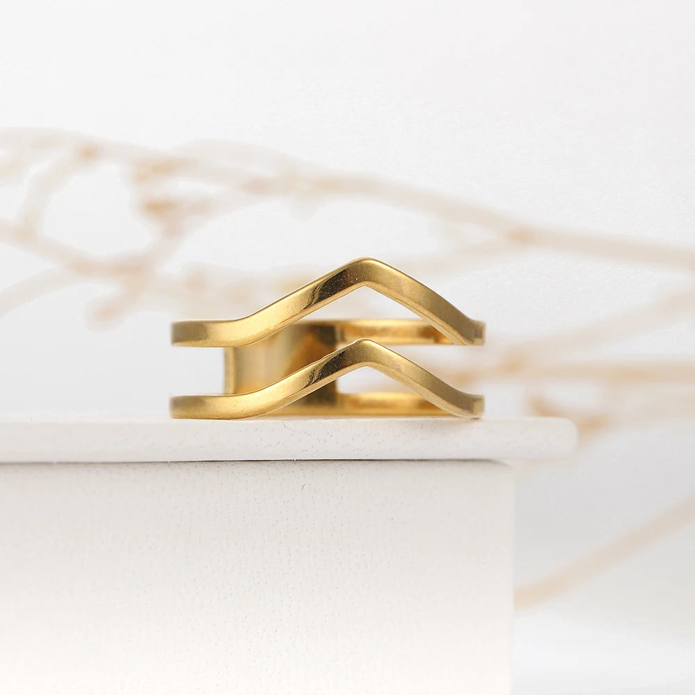 Finger Ring Stainless Steel Gold Color Skyrim 2025 Party Jewelry for Women Girls