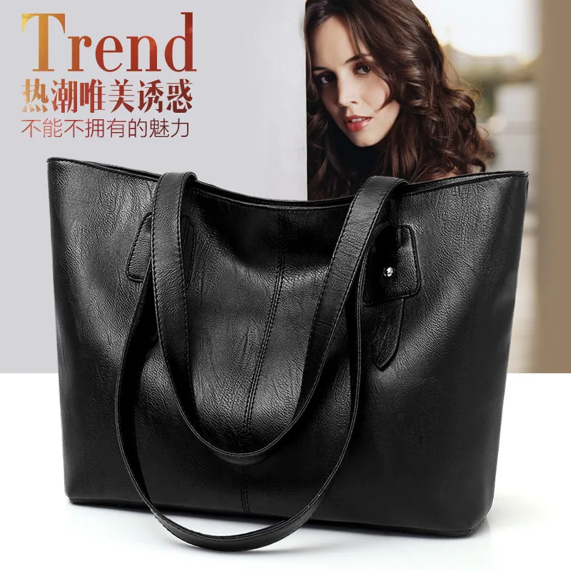 

2018 New Style Women's Shopping Bag Portable Shoulder Bag Versatile Fashion Pu Lightweight Waterproof Travel Diaper Bag Fashion