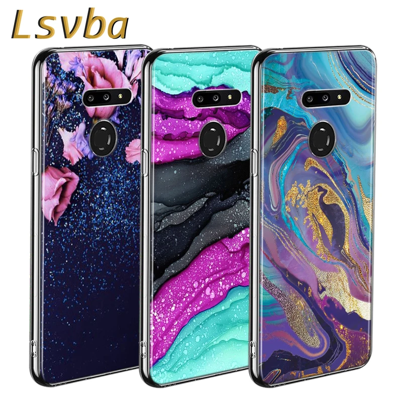 Роскошный стильный эффект воды голубого золота для LG W20 W10 V50S V50 V40 V30 K50S K40S K30 K20 Q60 Q8