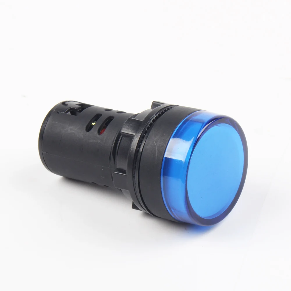 Ad16 22 AD16-22 5 цветов AC220V пластиковый индикатор питания сигнальная лампа 22 мм Монтажный размер светодиодная сигнальная лампа - Цвет: Синий