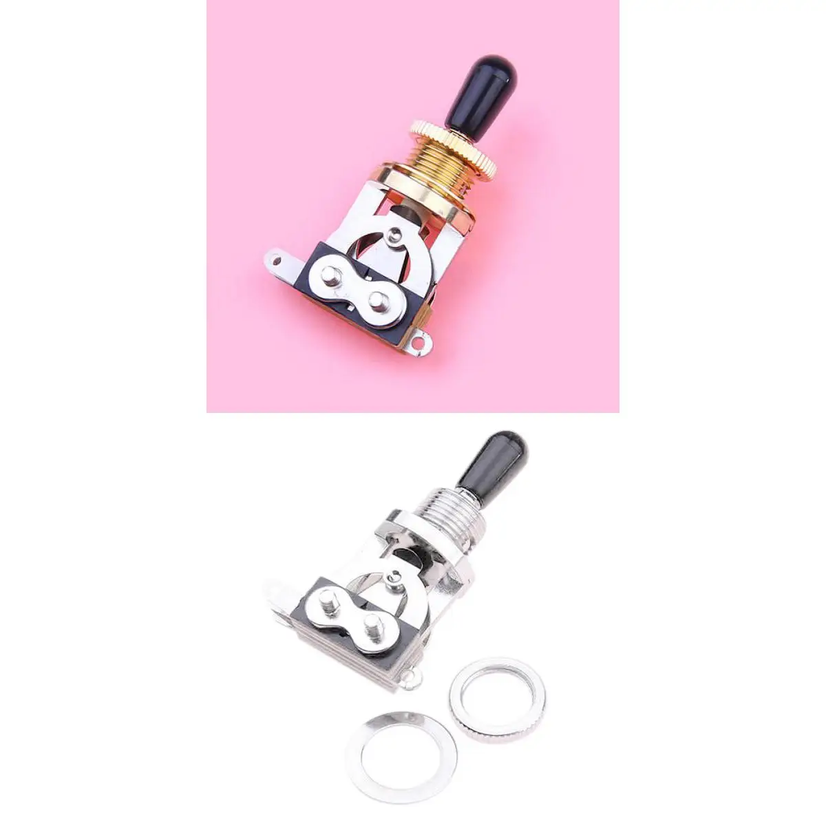 2pcs 3way Toggle Switch With Black Tip For Electric Guitar Guitar