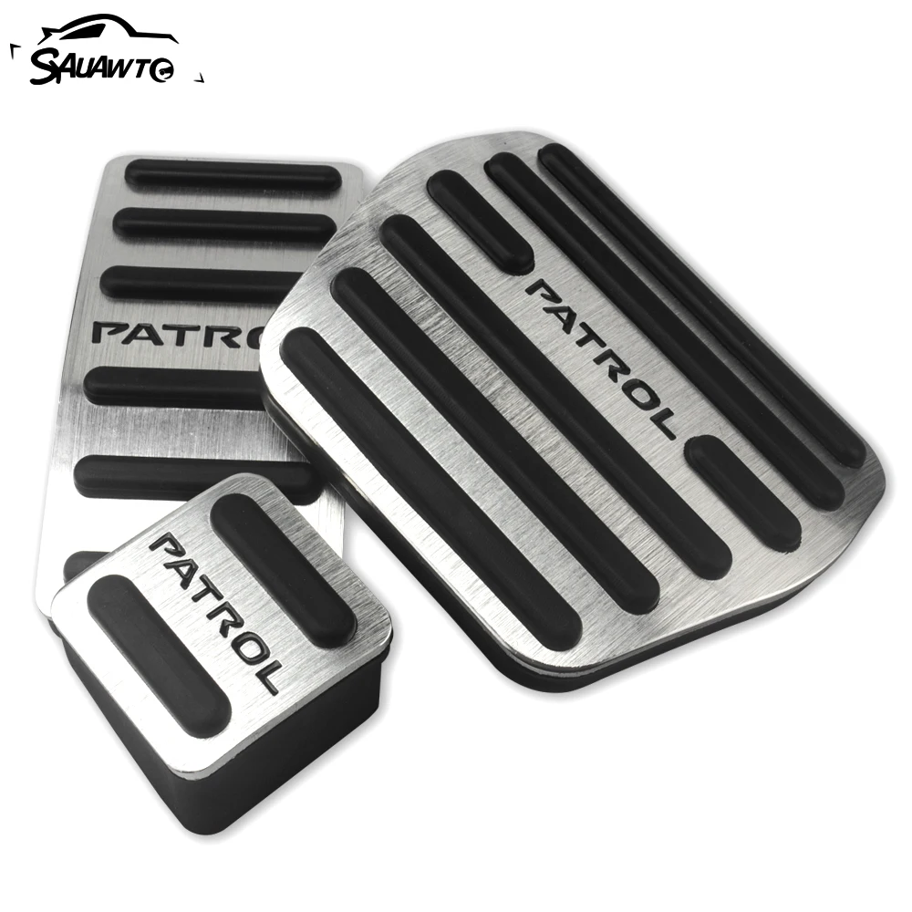 Car Pedals Foot Pads Fuel Accelerator Brake Clucth Pedal Cover For Nissan Patrol Y62 Armada 2014- Car Pedals Pedal Cover
