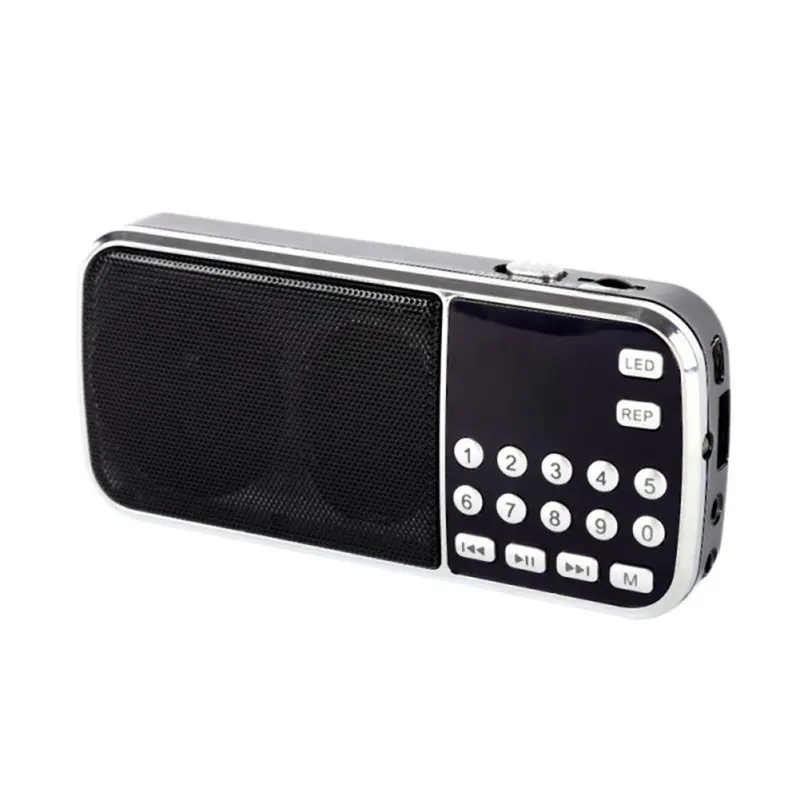 black MP3 speaker Портативный цифровой стерео FM мини радио динамик музыкальный плеер с TF картой USB AUX вход звуковые коробки ручной цифровой MP3 плеер - Цвет: black MP3 speaker