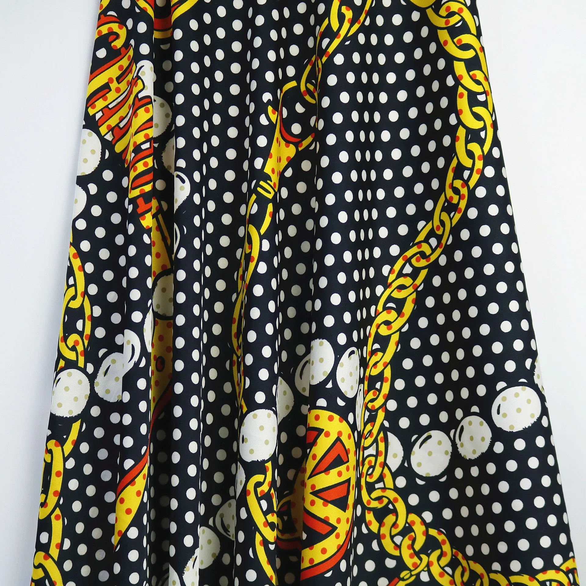 

New polyester stretch satin fabric 50D light stretch satin chiffon print fabric spring and summer women's fabric