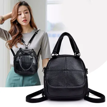 

Backpack Female Packet 2020 Multi-Function Three Shoulders and One Shoulder PU Leather Cross-Body Small Backpack