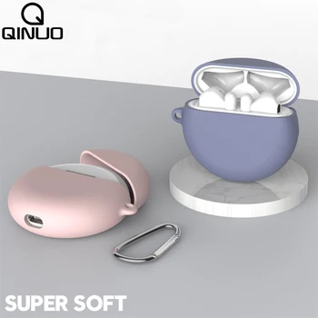 

Soft Silicone Cases For Huawei Freebuds 3 Wireless Charging Earphone Cover Free Buds Candy Color Accessories Protection+Keychain