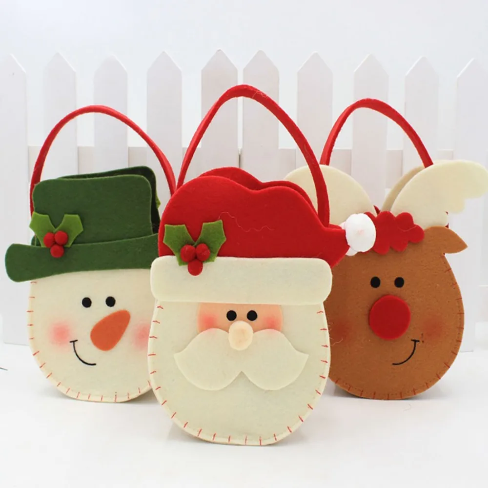 Merry Christmas сумки снеговик лося милые конфеты упаковка для яблока сумка-мешок Дети Рождественский подарок Ozdoby boszonarodzeniowe дропшиппинг