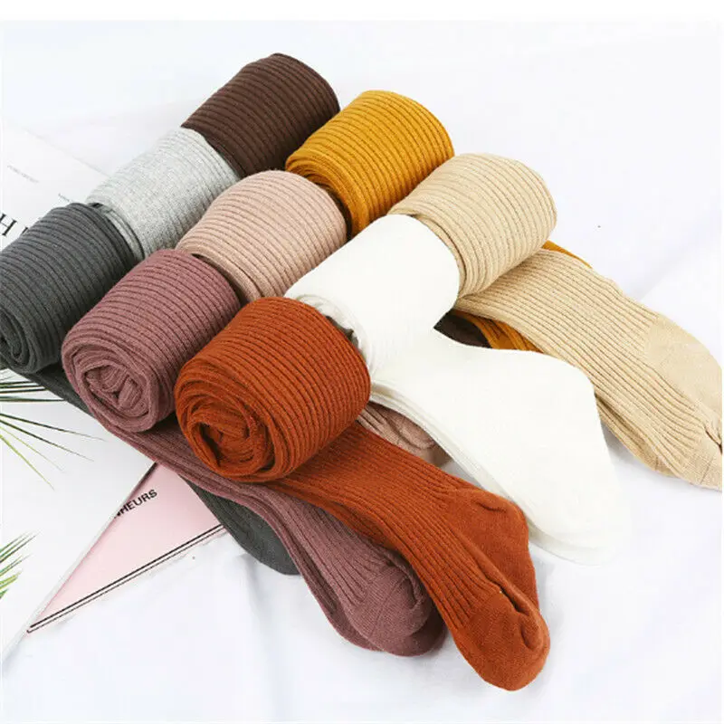 Brand New Autumn Winter Kids Baby Girls Knit Tights Stockings Ribbed Pantyhose Tights Hot Sale