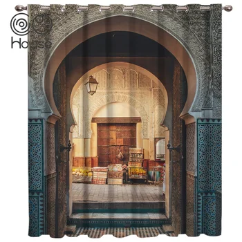 

COCOHouse Arab Muslim Religion Room Curtains Large Window Living Room Bathroom Decor Fabric Indoor Floral Decor Kids Window