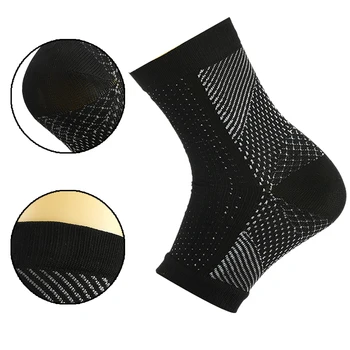 

1pair Foot Sleeves Copper Infused Magnetic Foot Support Compression Sock Adjustable Elastic Ankle Sleeve Brace Support Foot Care