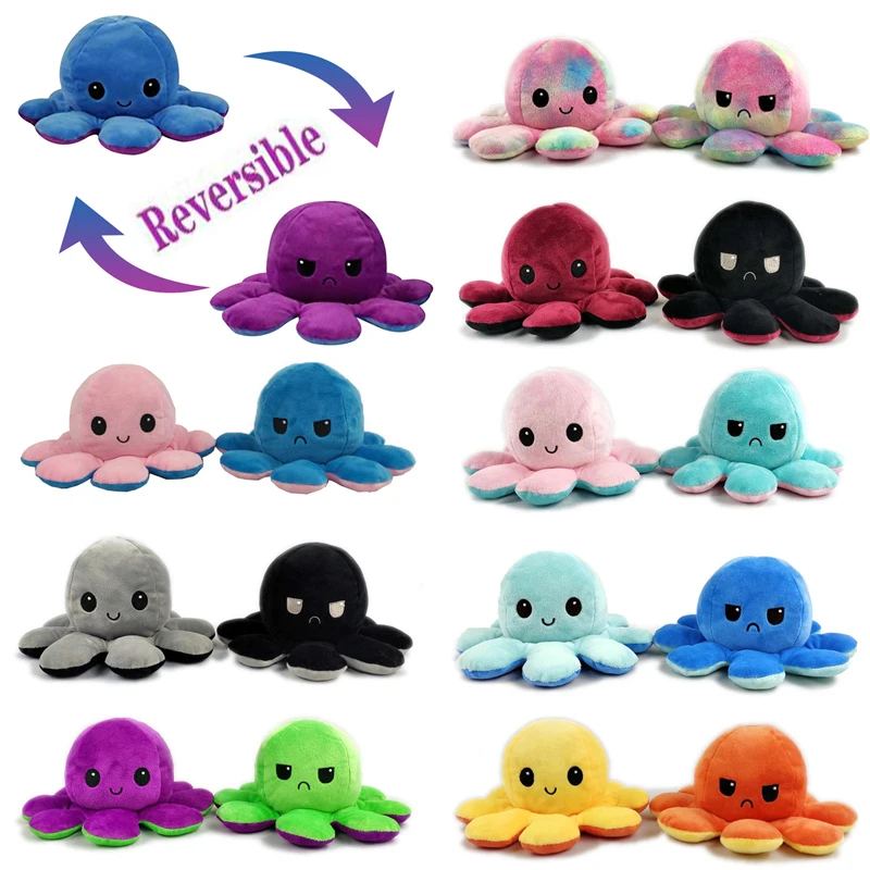

Pulpo Reversible Plush Stuffed Toy Soft Animal Home Accessories Cute Animal Doll Children Gifts Baby Companion Plush Toy
