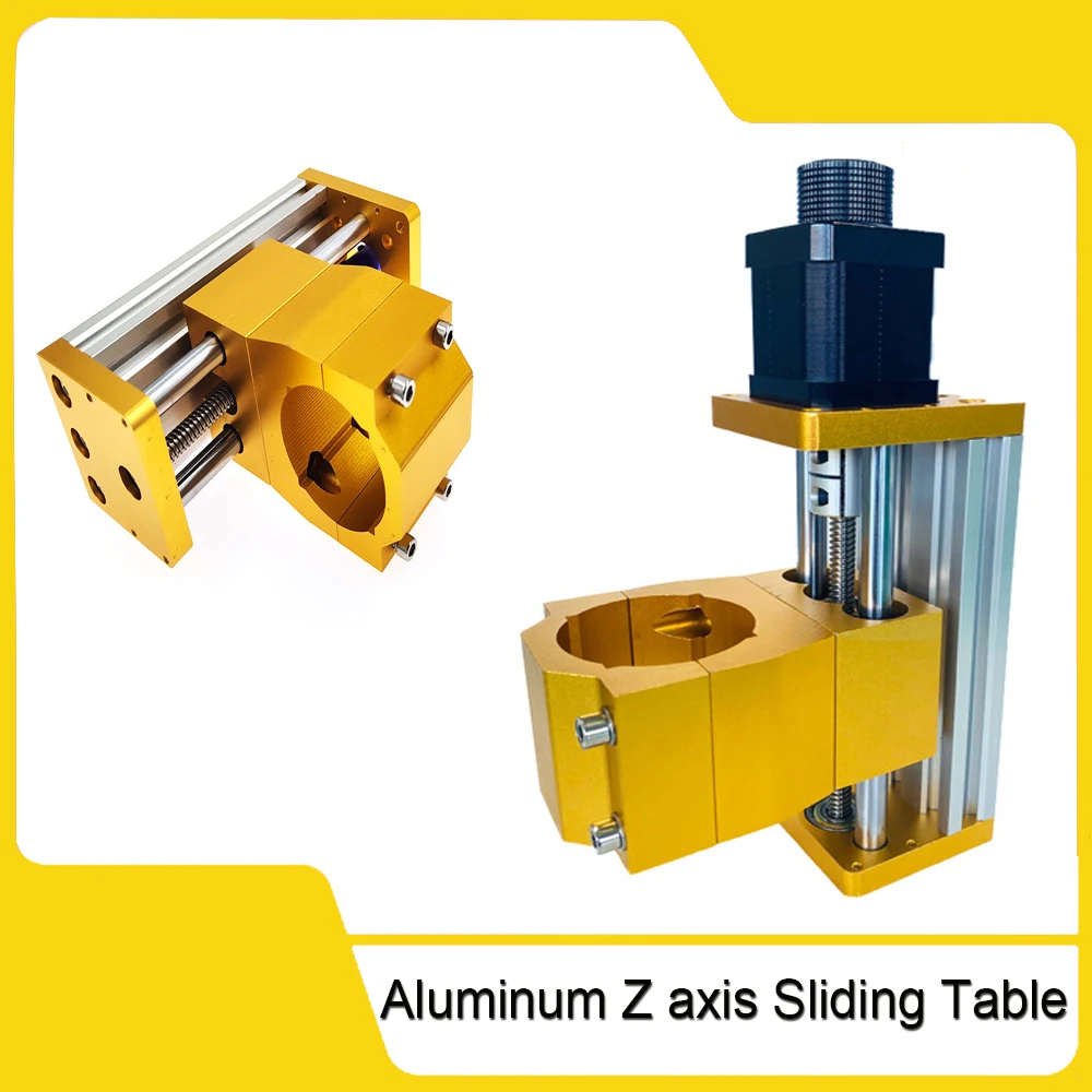 

CNC Laser Z Axis Module Aluminum Z Axis Sliding Table Support to Use 300W 500W Power Spindles Apply For Nema17 42H Stepper Motor