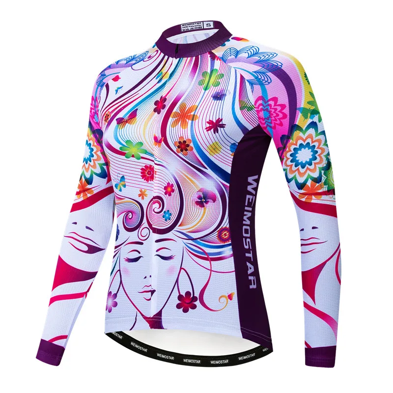 Weimostar Autumn Women Cycling Jersey Long Sleeve Spring Bicycle Cycling Clothing Pro Team Bike Jacket Road Female Top