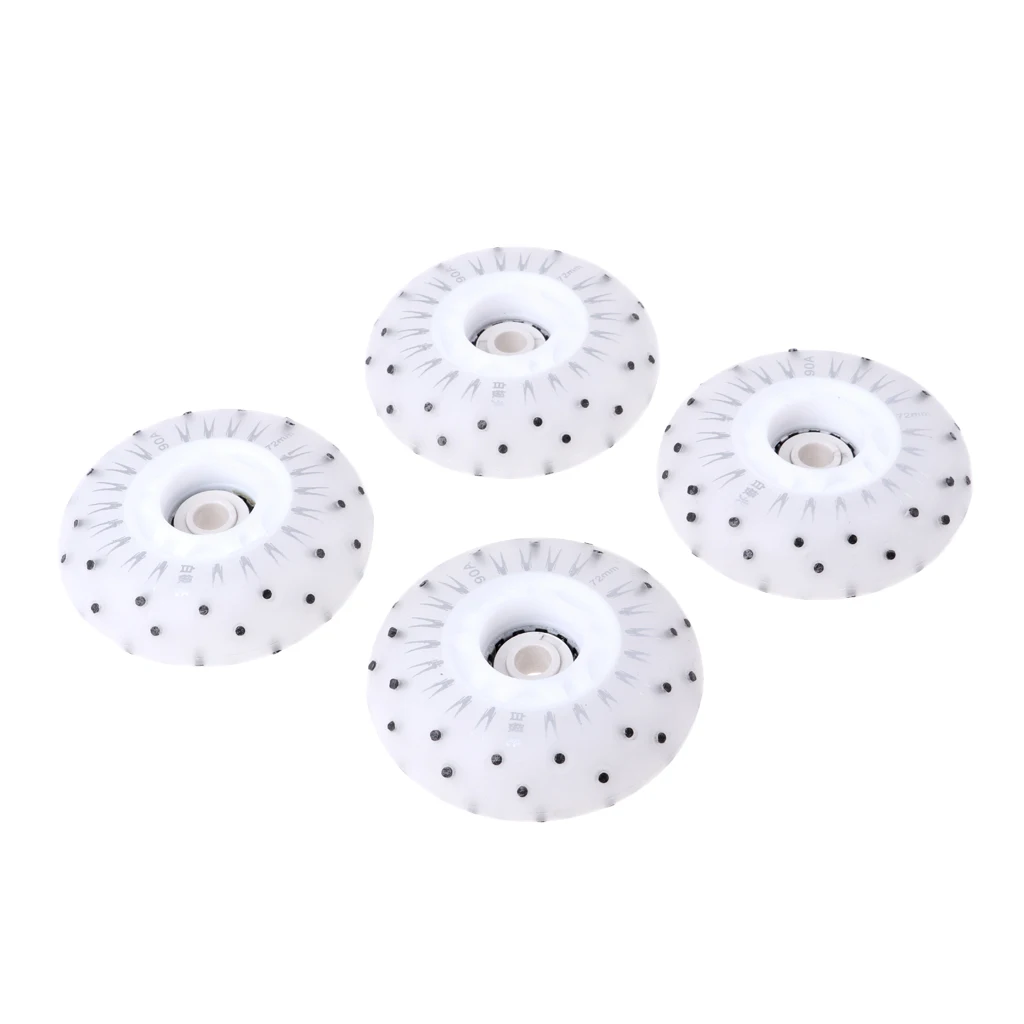 4pcs Multicolour Flashing Roller Replacement PU Flash Speed Skating Wheels Light Up Wheels for Adults Kids Roller Wheels