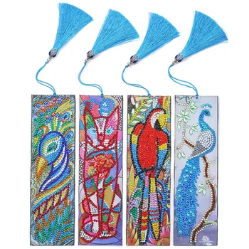 

New DIY Special Shaped Diamond Painting Bookmarks Diamond Embroidery Cross Stitch Tassel Bookmarks Books Gift Diamond Mosaic