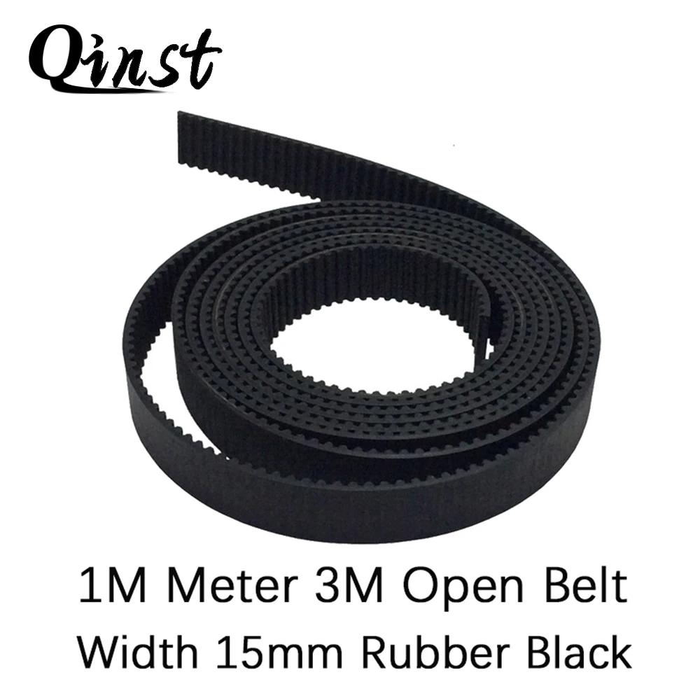 

Qinst 1Meter HTD3M Rubber Open Belt 3M 15Width Timing Transmission Belt 3M Polyurethane for Laser Engraving Cutting Machine