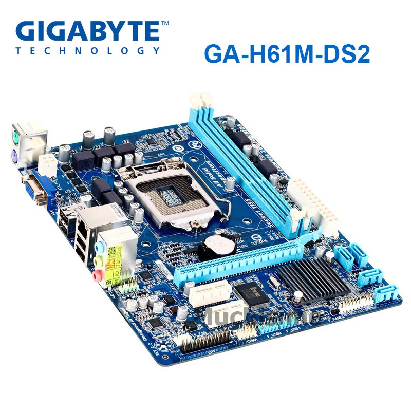 GIGABYTE GA-H61M-DS2 настольная материнская плата H61 Socket LGA 1155 i3 i5 i7 DDR3 16G uATX UEFI биос оригинальная H61M-DS2 материнская плата