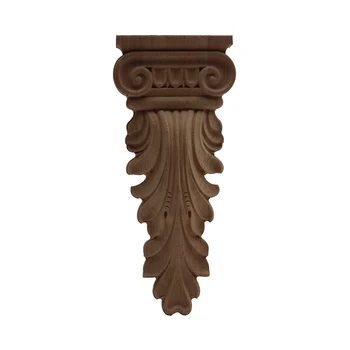 

Ornamental Antique Exquisite Wood Carving Lines Stigma Wood Decal Wood Applique Floral Long Leaves Wooden Furniture Feet Cabinet