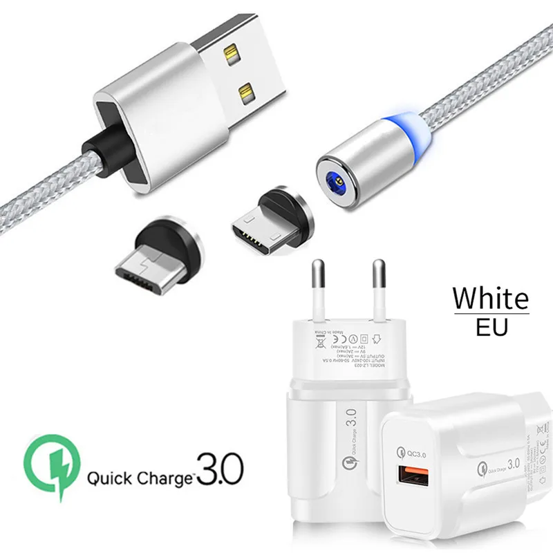 Магнитный Micro USB зарядный провод Honor 8X 8C 6A Redmi 5 6 7A vivo Z5x Z3x X23 Y83 QC 3 0 быстрое зарядное