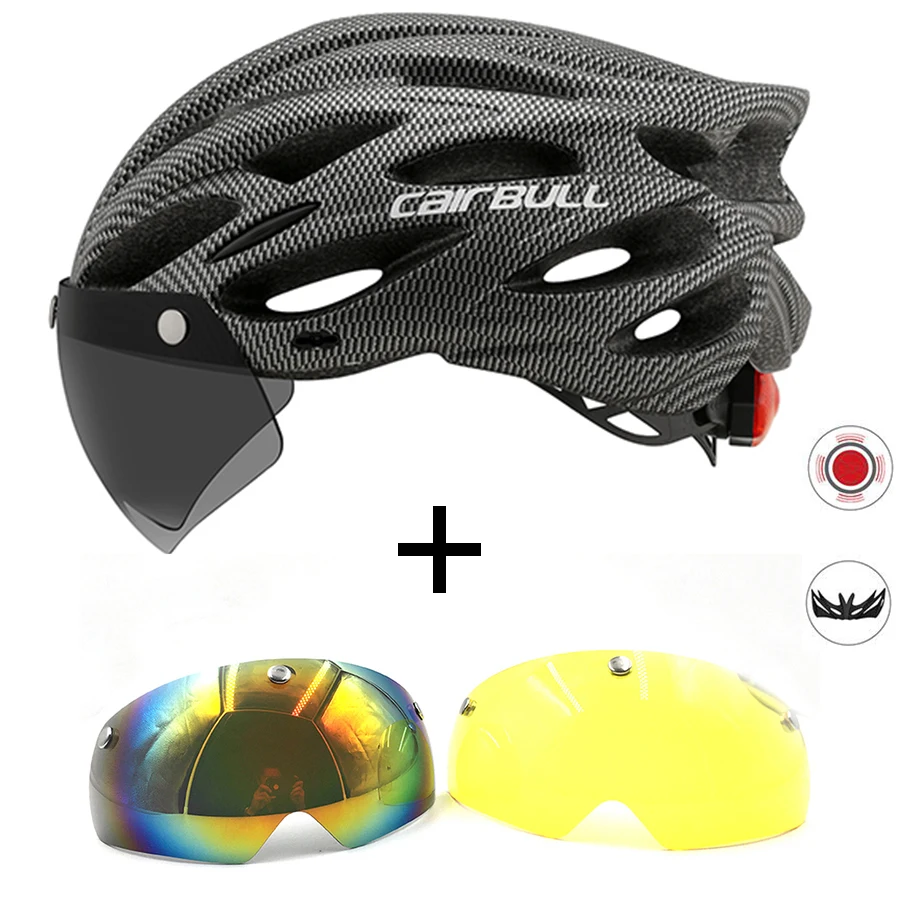 Bicicletta Con Un Pezzo Mountain Mtb Casco Da Bici Da Strada Traspirante Powermeter Bilaterale Rimovibile Equitazione Casco Ciclismo Accessorie