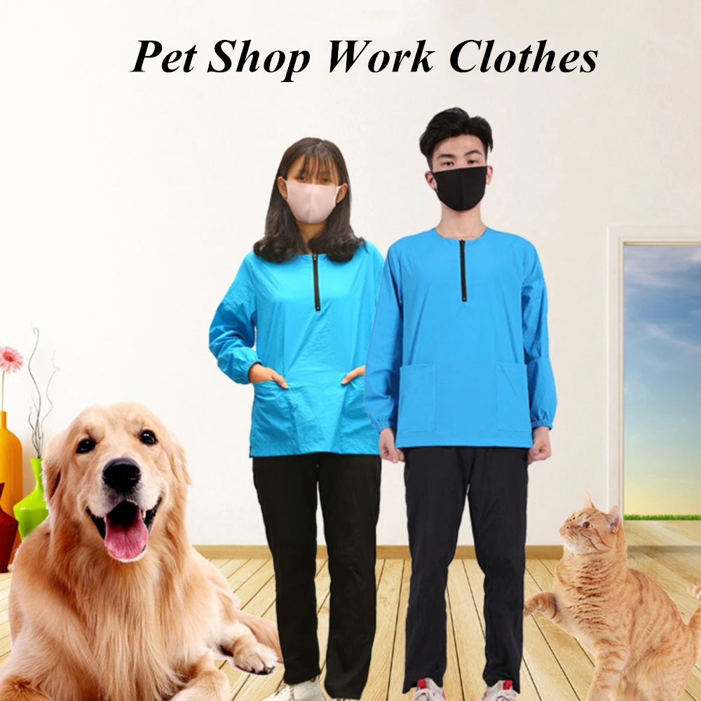 Pet Grooming Smock Pet Groomer Work Clothes Waterproof And Breathable hair-proof Pet Shop Work Clothes Grooming Apron Long Sleeve G1031 pet grooming smock