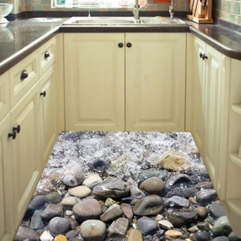 

Creative River Stone Wall Sticker 3D Cobble Waterproof Bathroom Kitchen Floor Decor Stickers DIY Unique Home Decoration