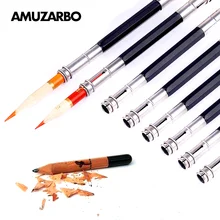 Удлинитель для карандашей с двойной головкой, металлический стержень из нержавеющей стали, держатель для карандашей, эскиз для студентов, офиса, инструмент для письма, канцелярские принадлежности