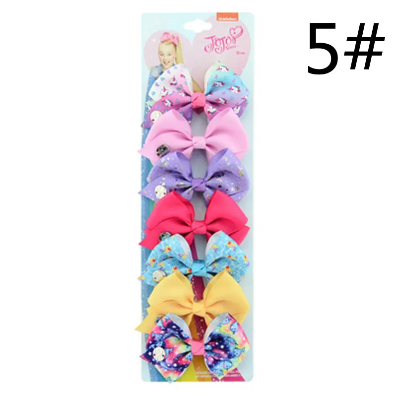 Set 5 7 шт./компл. Красочные Модные Детский подарок галстук-бабочка для девочек ручной работы резинка в рубчик вверх носовой зажим для волос для милые заколки для девочек - Цвет: Set 5