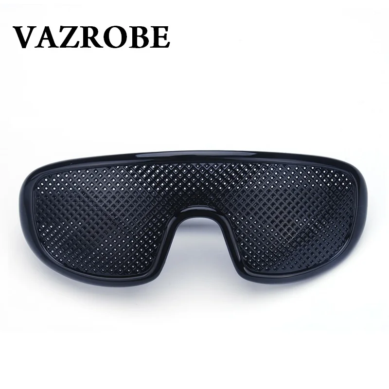 Vazrobe Pinhole Glasses Black Anti Fatigue Hallow Sunglasses Small Hole Anti Myopia Eyewear High Quality Plastic
