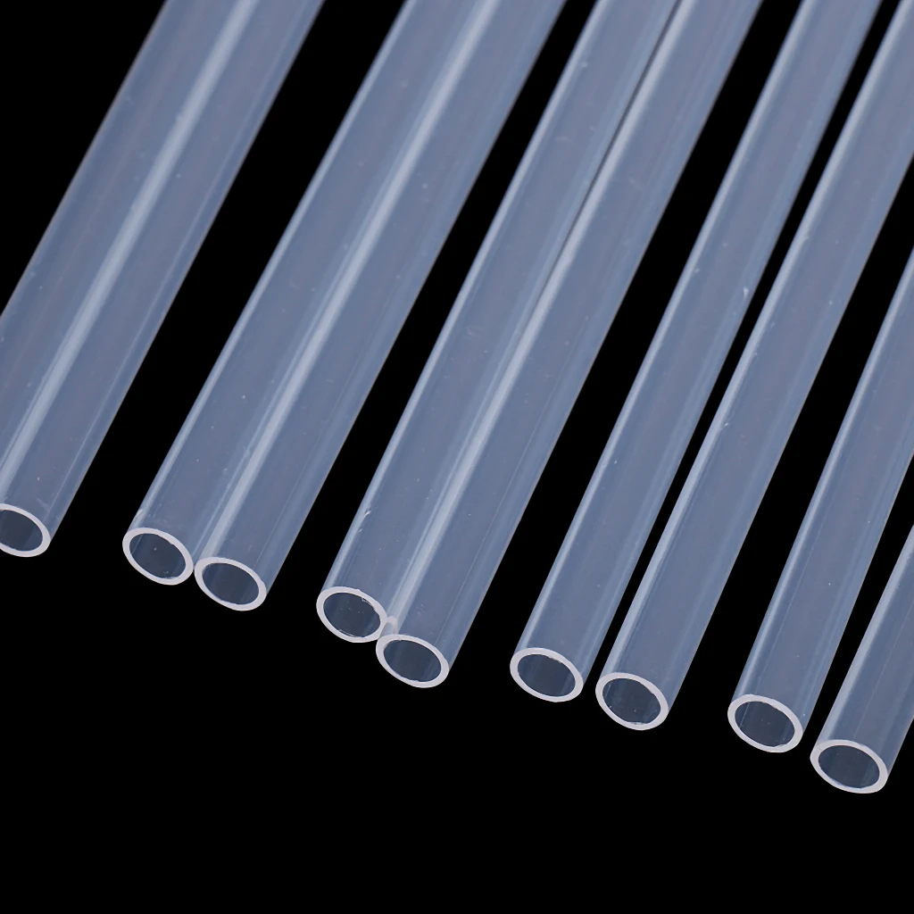 10Pcs Reusable Hard Plastic Straws Clear Transparent Straight Drinking Straws with 1 Cleaning Brush Eco-friendly Party Supplies