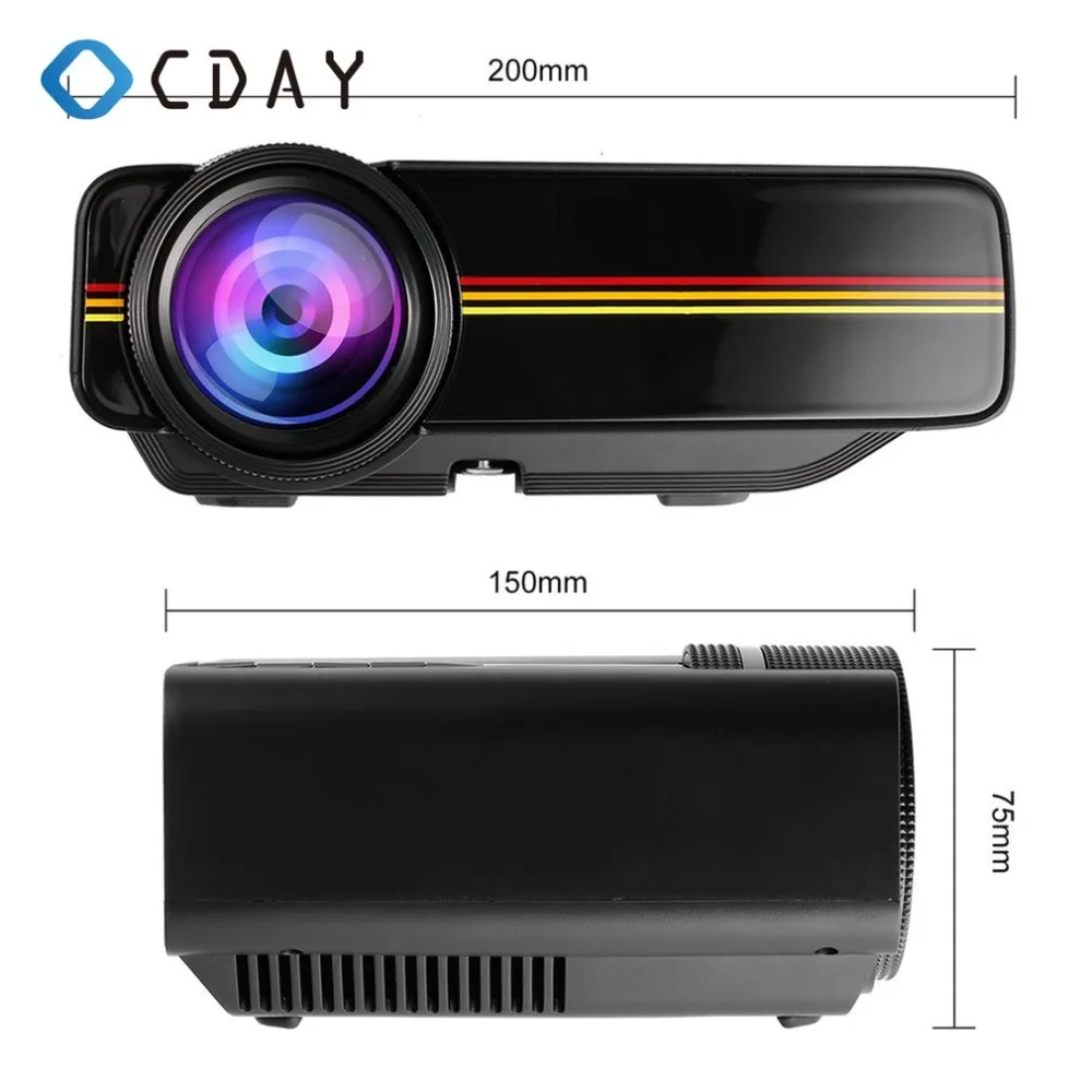 YG400 Mini Projector 1200 Lumens HD LED Video Home Theater Cinema Wired 1080P-HDMI Multimedia Player Digital Projector Beamer US